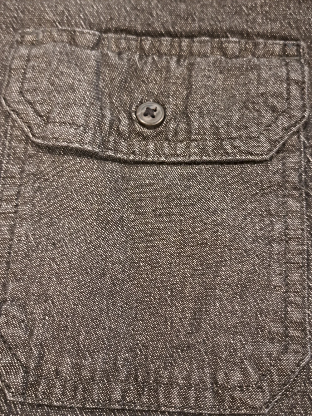 Wrangler Mens Black Lightweight Denim Comfort Flex Button-Down Shirt Size XL